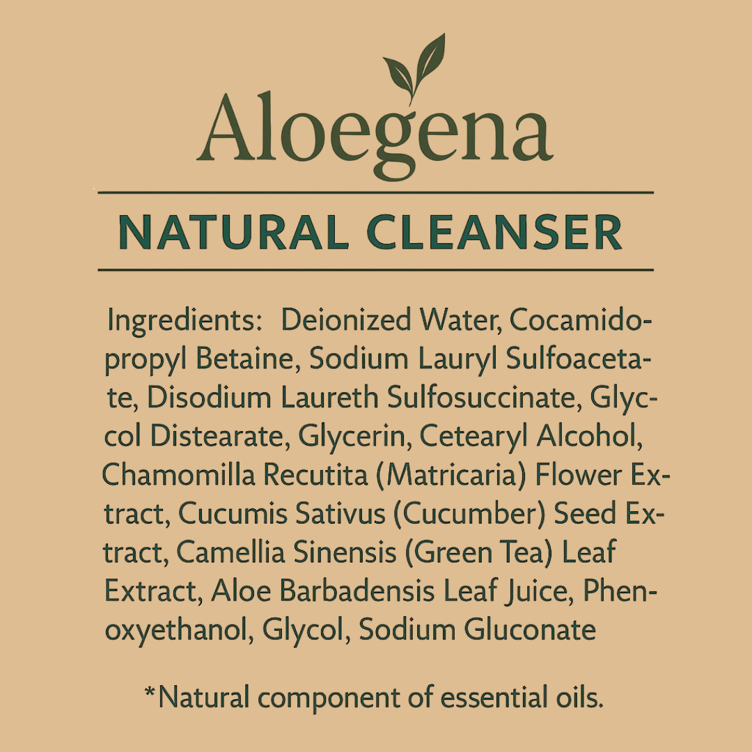 Aloegena Daily Natural Cleanser – Sulfate-Free, Paraben-Free • Gentle, Non-Drying Deep Clean